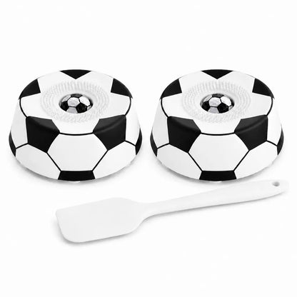 Pawpace Soccer Style Multi-Purpose Dog Bowl Set - Includes Free Peanut Butter Spatula, Slow Feeder, Lick Bowl Mat, 8 Suction Cups & No-Mess Liquid Treat Enrichment!