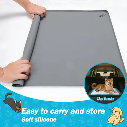 Dog Pee Pad Holder - Non-Slip Silicone Potty Training Tray with Magnetic Clips and Leak-Proof Raised Edge for Indoor Floor Protection