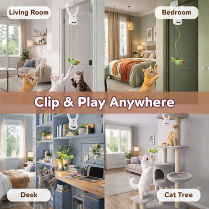 AIXINPET Rechargeable Interactive Cat Teaser - Door-Mounted Fun with Adjustable String & Custom Accessories for Endless Play!
