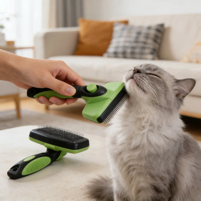 Revolutionary Self-Cleaning Pet Slicker Brush - Effortless One-Click Grooming for Dogs & Cats!