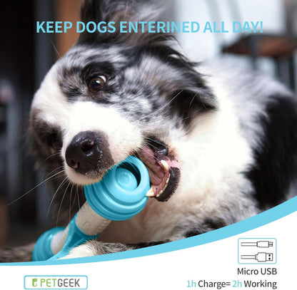 Interactive Automatic Dog Toys - Rechargeable USB Electronic Dog Bones Made from Safe and Durable Materials (Blue)