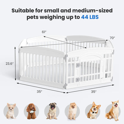 Summer Sale: Portable Plastic Pet Playpen - Durable Puppy Exercise Pen with Lockable Gate and Non-Slip Base for Indoor and Outdoor Use