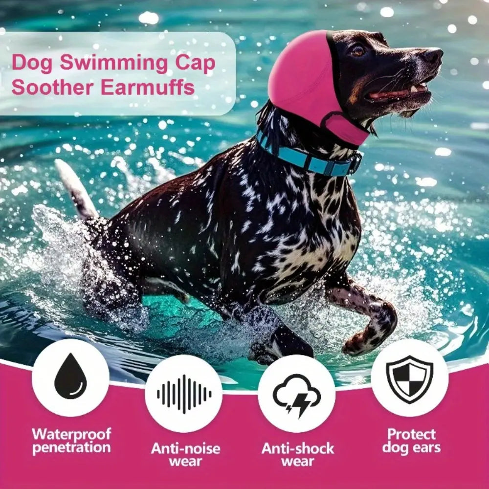 Adjustable Dog Ear Protector Earmuffs - 2 Pack Bandana for Noise Reduction, Hearing Protection & Swimming Comfort
