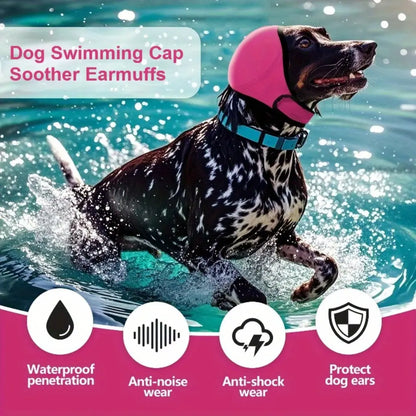 Adjustable Dog Ear Protector Earmuffs - 2 Pack Bandana for Noise Reduction, Hearing Protection & Swimming Comfort