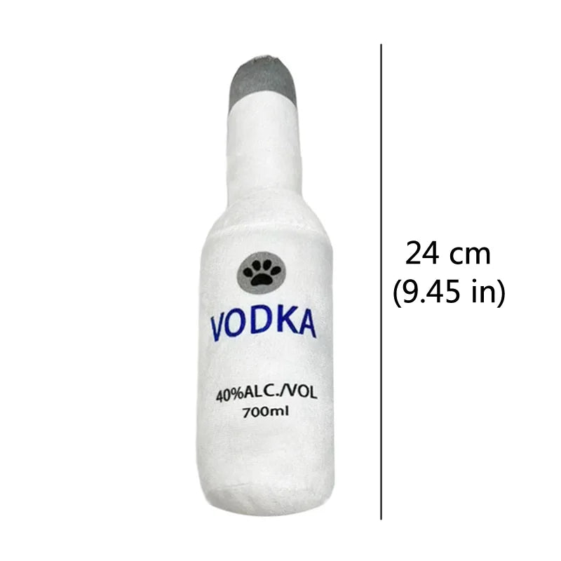 Plush Interactive Dog Toys - Beer Bottle Shape for Small and Large Dogs, Squeaky Sound, Dental Chew, and Play Supplies